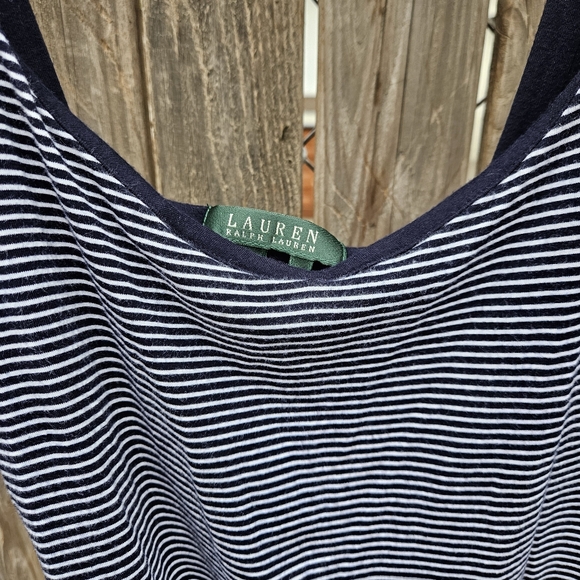Lauren Ralph Lauren Navy and White Striped Adjustable-strap Tank Size L - Picture 5 of 14